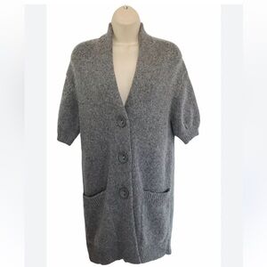 Vince Alpaca Wool Charcoal Button-Up Cardigan sz S